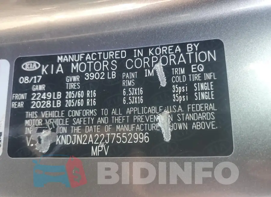 KNDJN2A22J7552996 Photo# 13