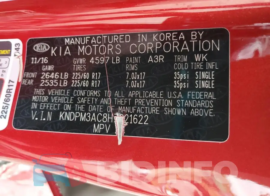 KNDPM3AC8H7221622 Photo# 14