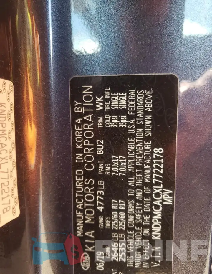 KNDPMCACXL7722178 Photo# 12