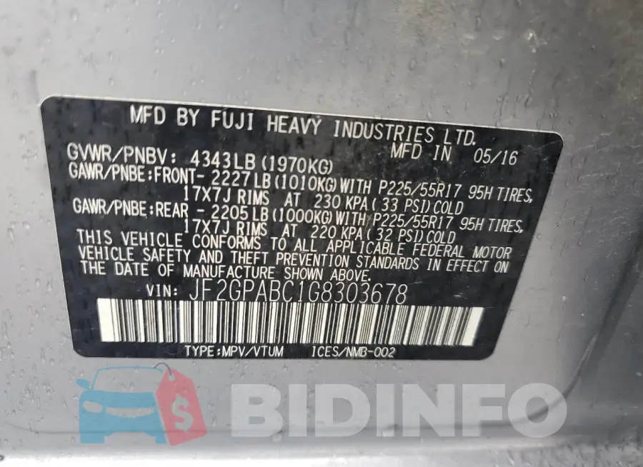 JF2GPABC1G8303678 Photo# 14