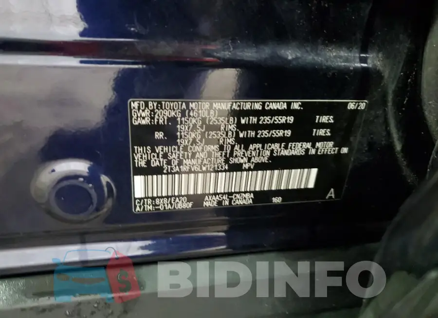 2T3A1RFV6LW121334 Photo# 13