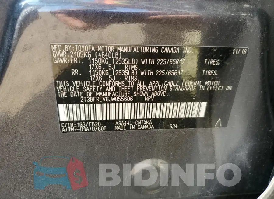 2T3BFREV6JW855606 Photo# 12