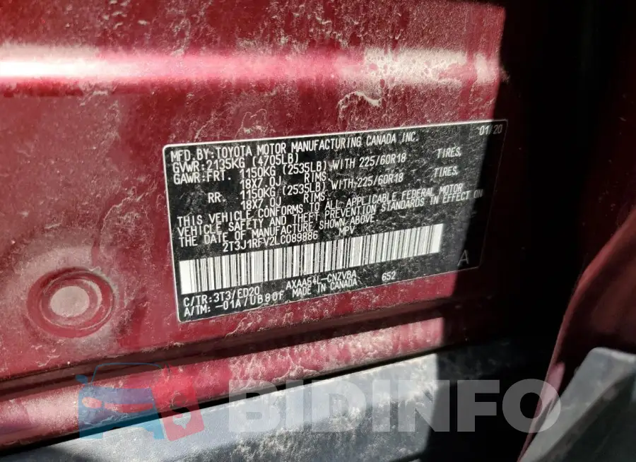 2T3J1RFV2LC089886 Photo# 14