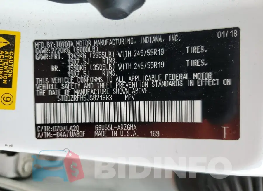 5TDDZRFH5JS821683 Photo# 13