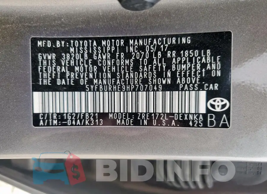 5YFBURHE9HP707049 Photo# 12