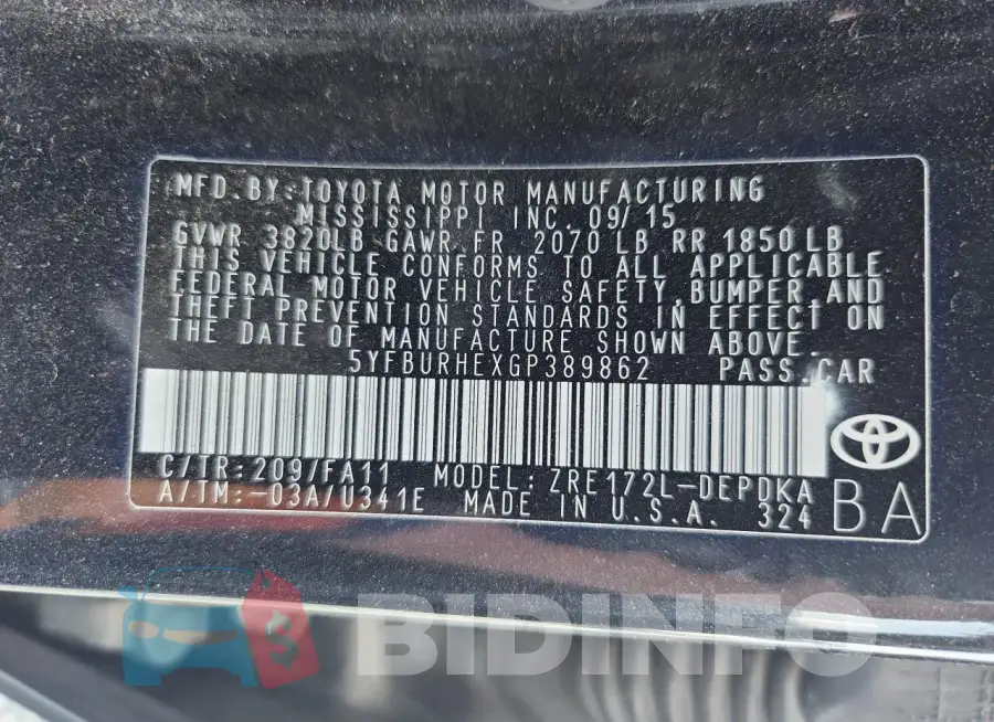 5YFBURHEXGP389862 Photo# 13