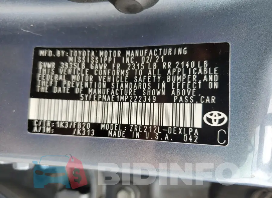 5YFEPMAE1MP222349 Photo# 13