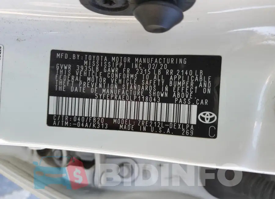 5YFEPRAE0LP118043 Photo# 13