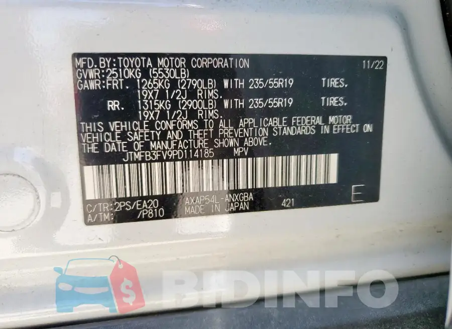 JTMFB3FV9PD114185 Photo# 13