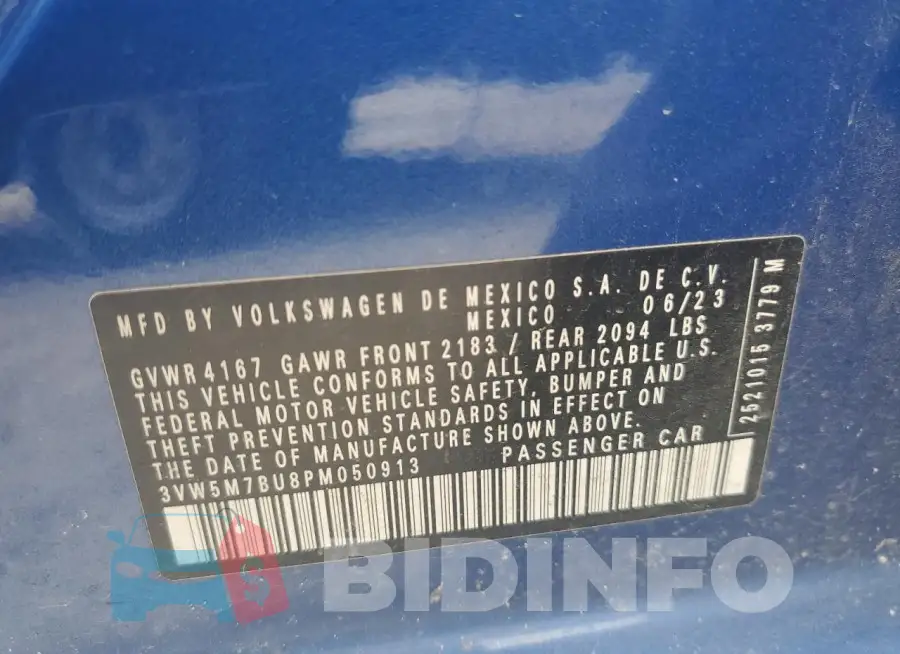 3VW5M7BU8PM050913 Photo# 13
