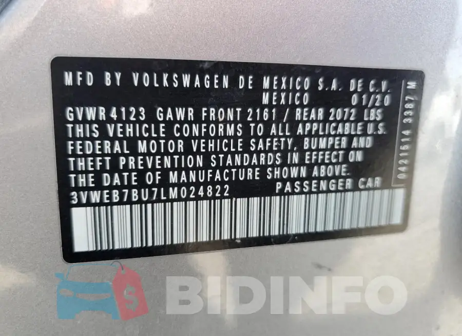 3VWEB7BU7LM024822 Photo# 12
