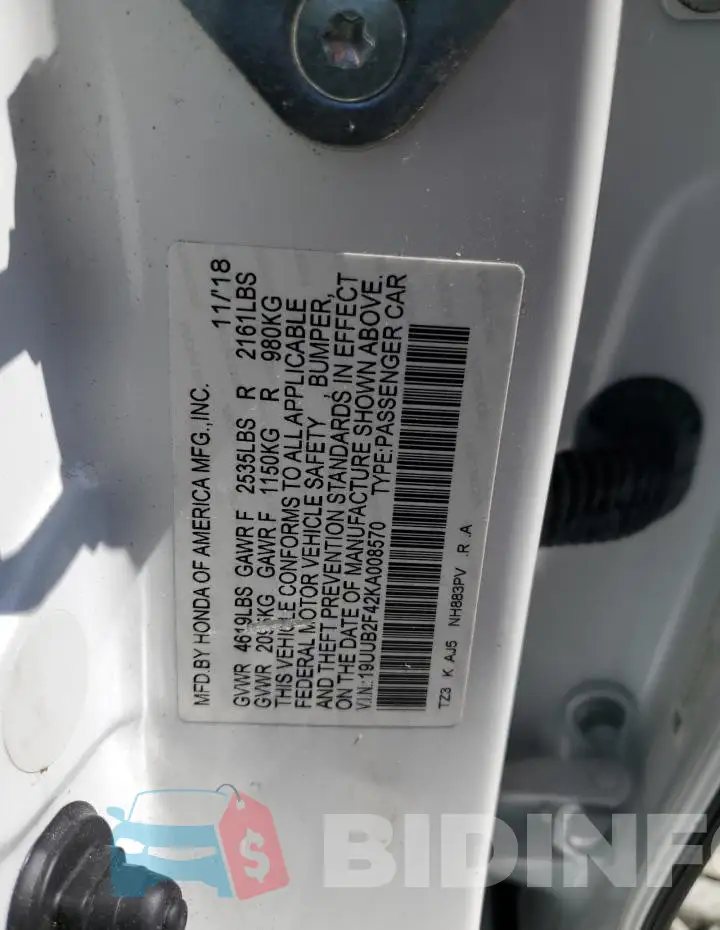 19UUB2F42KA008570 Photo# 12