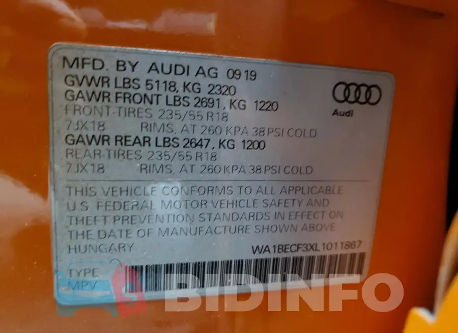 WA1BECF3XL1011867 Photo# 14