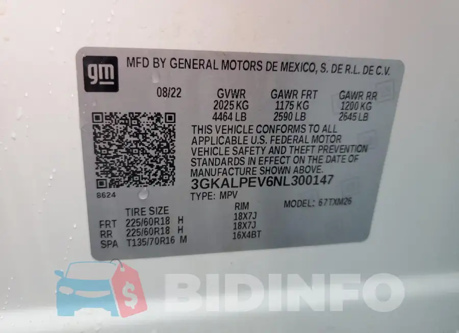 3GKALPEV6NL300147 Photo# 13