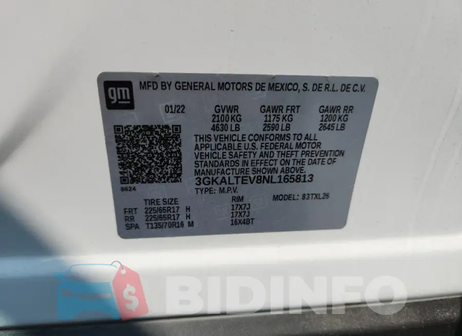 3GKALTEV8NL165813 Photo# 13