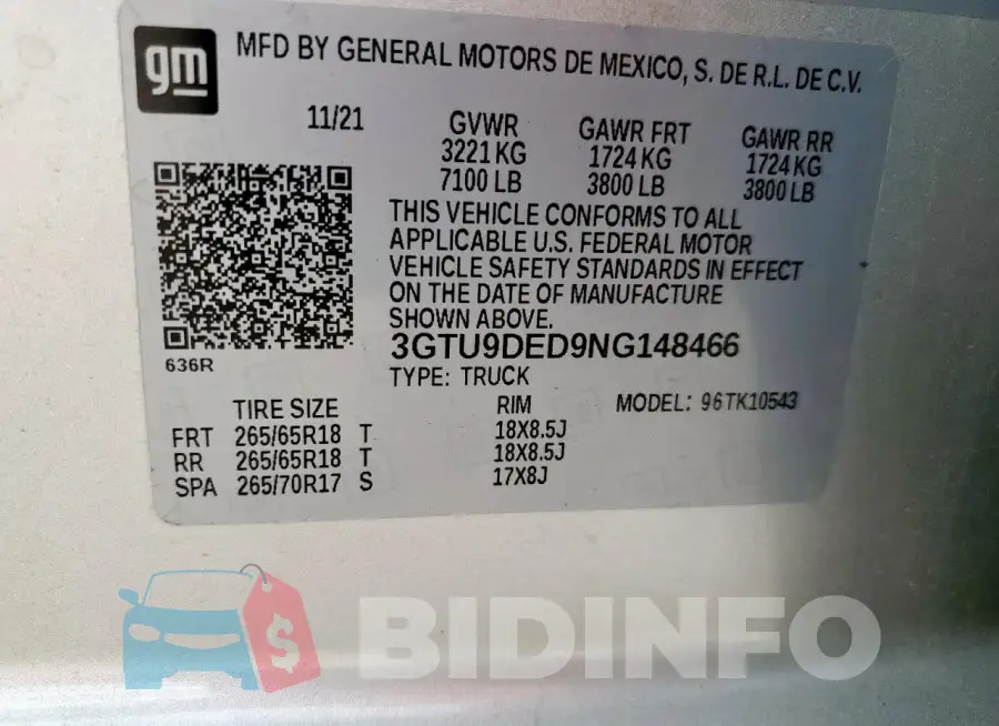 3GTU9DED9NG148466 Photo# 12