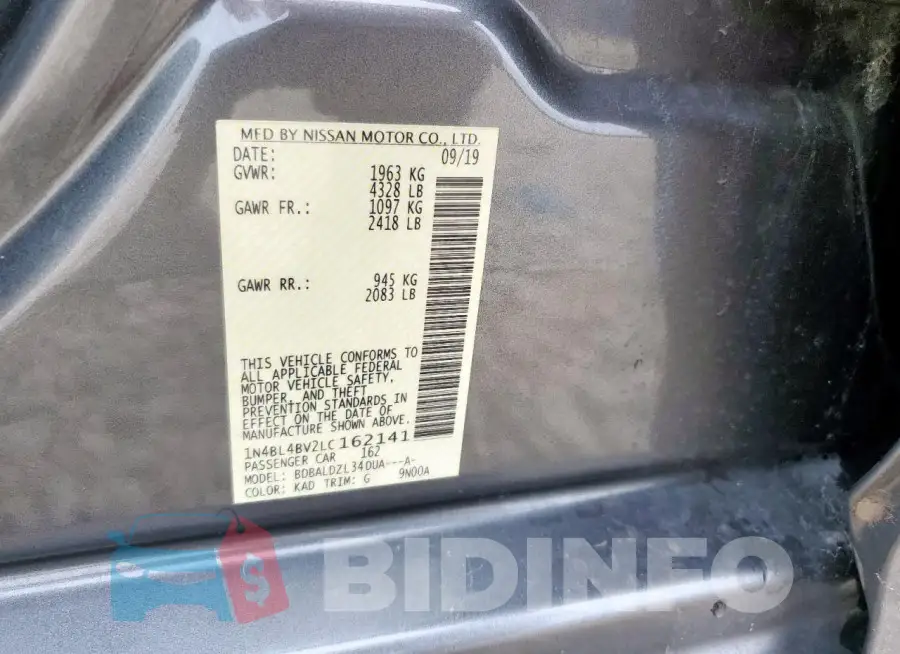 1N4BL4BV2LC162141 Photo# 12