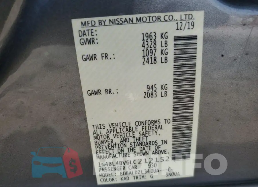 1N4BL4BV6LC212152 Photo# 12