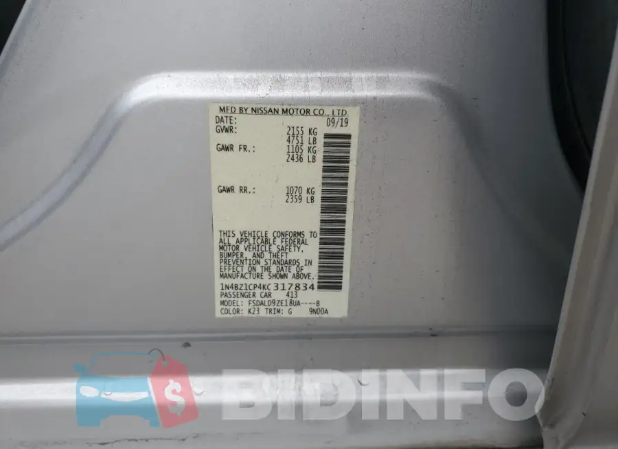 1N4BZ1CP4KC317834 Photo# 12