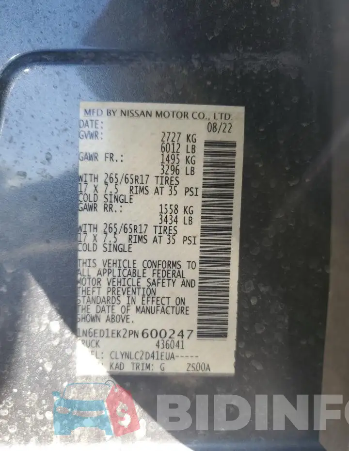 1N6ED1EK2PN600247 Photo# 12
