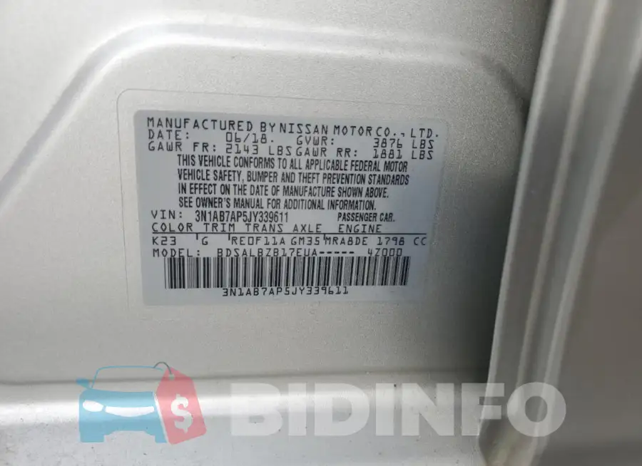 3N1AB7AP5JY339611 Photo# 12