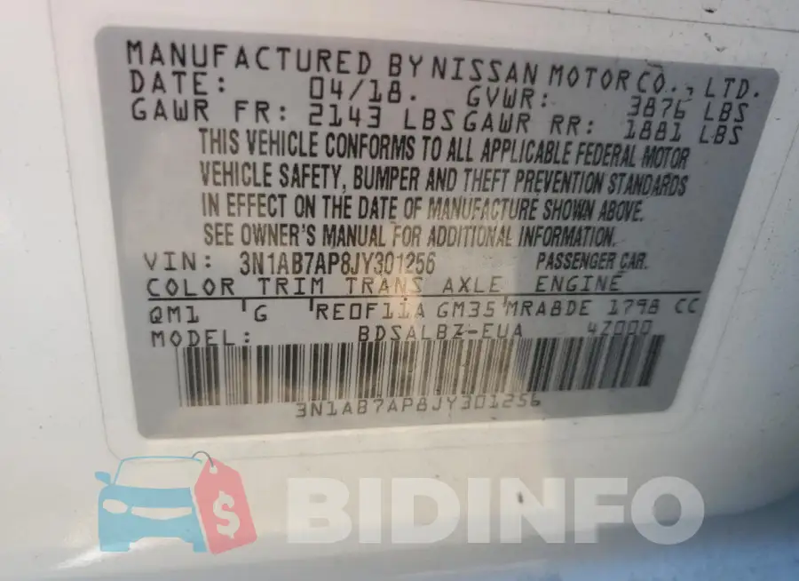 3N1AB7AP8JY301256 Photo# 13