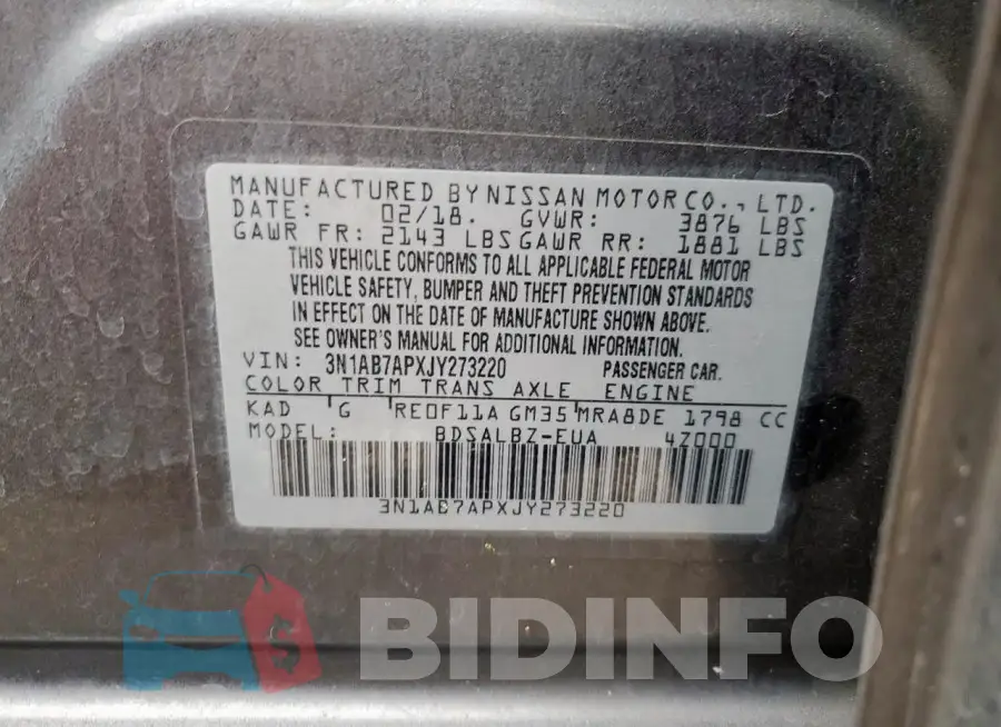 3N1AB7APXJY273220 Photo# 12