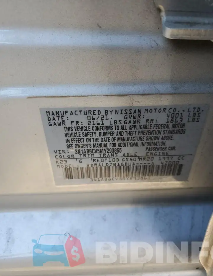 3N1AB8CV5MY293865 Photo# 12