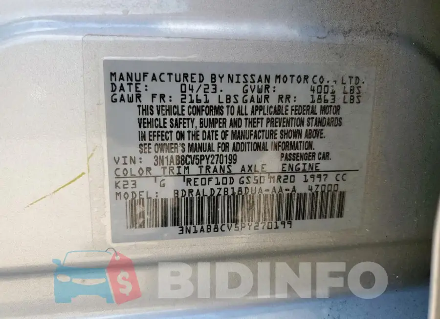 3N1AB8CV5PY270199 Photo# 12