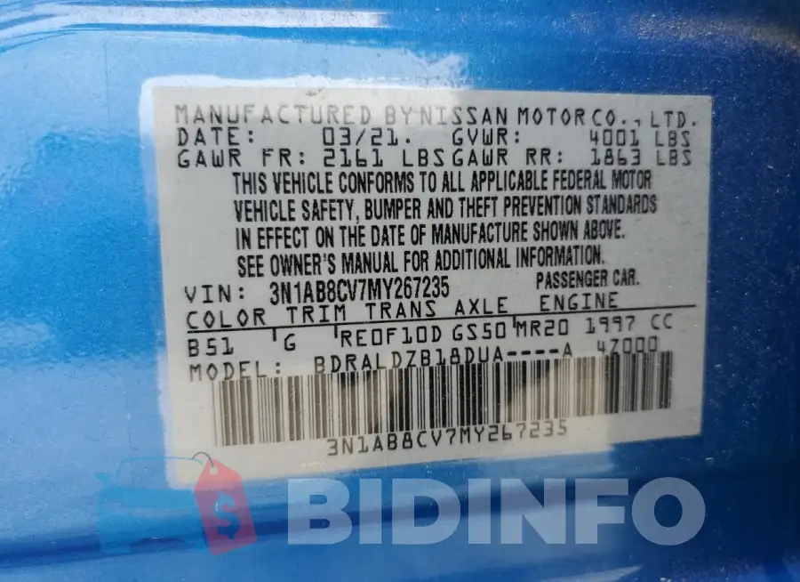 3N1AB8CV7MY267235 Photo# 12