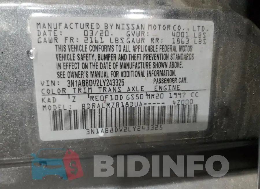 3N1AB8DV2LY243325 Photo# 13