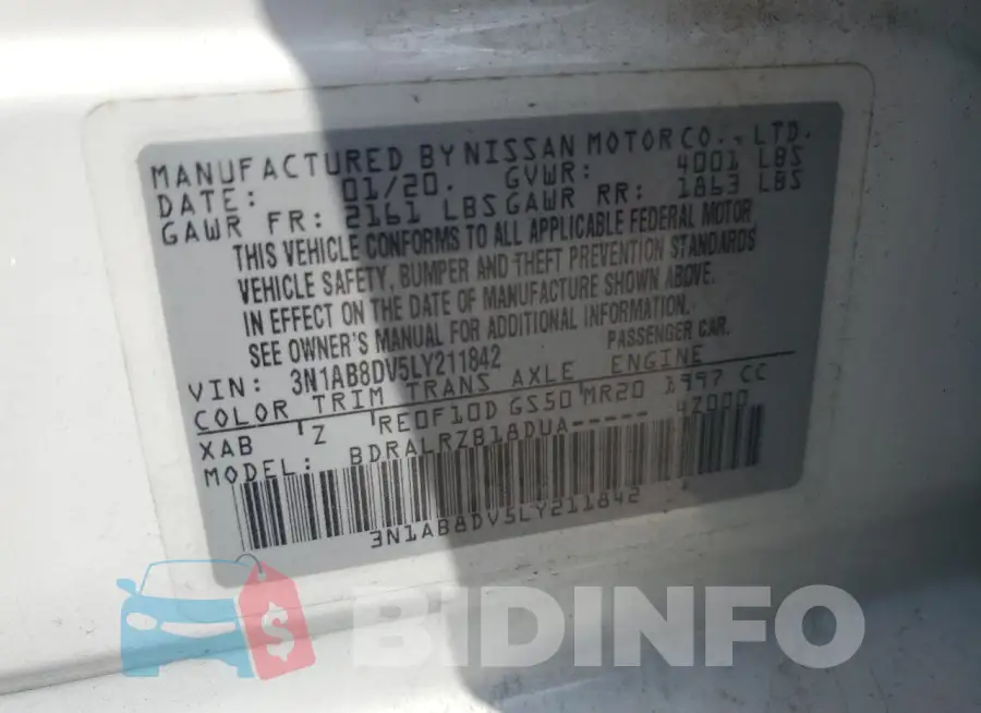 3N1AB8DV5LY211842 Photo# 12