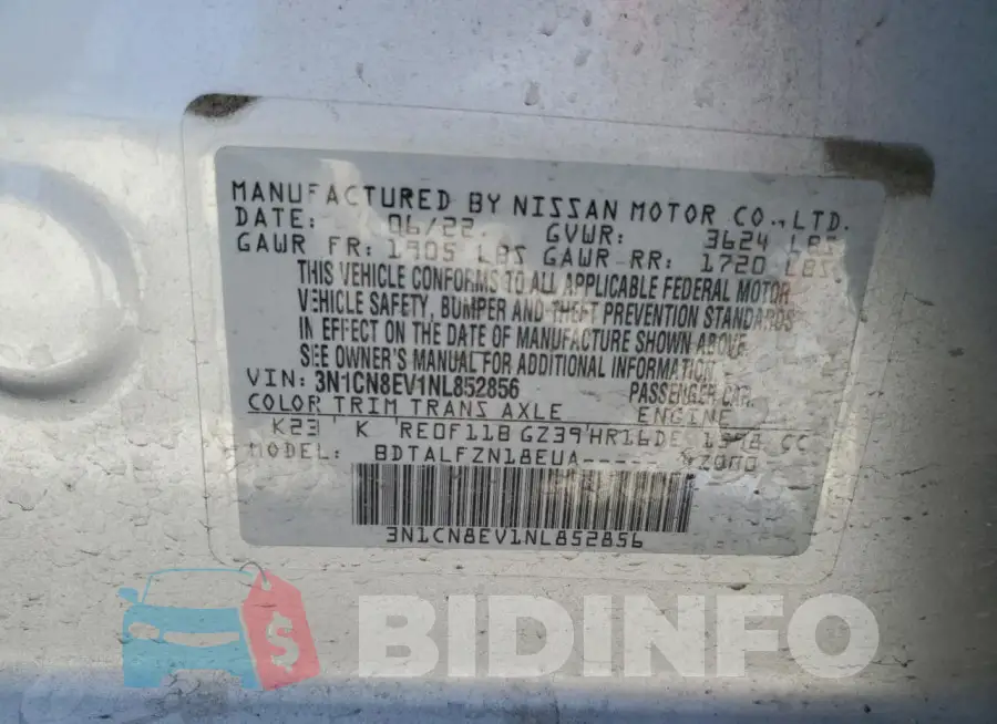 3N1CN8EV1NL852856 Photo# 13