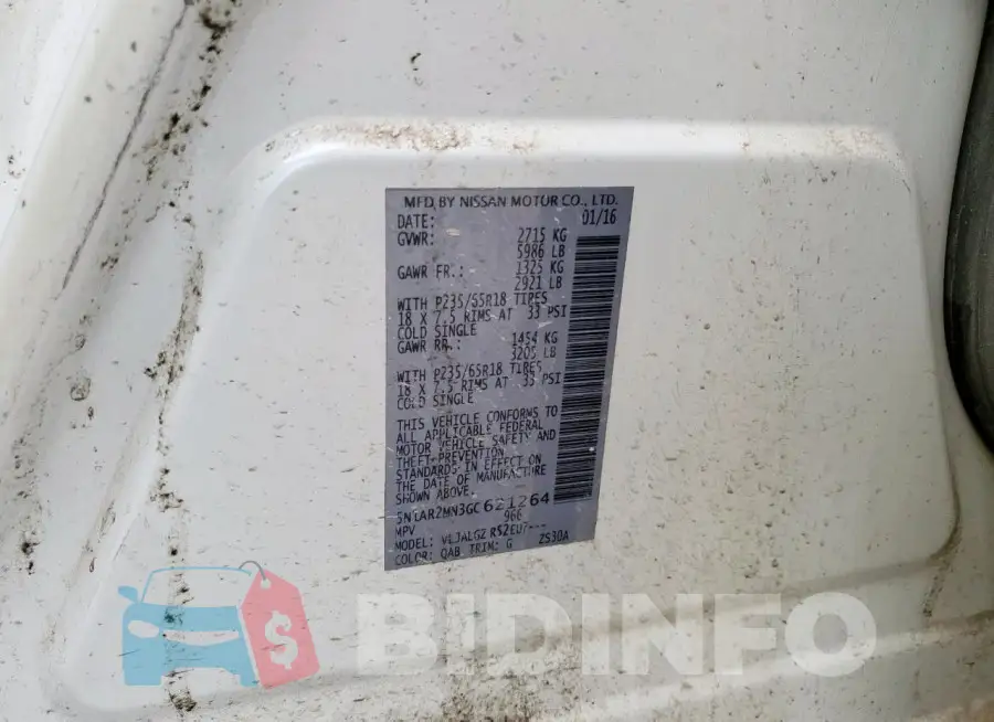 5N1AR2MN3GC621264 Photo# 13