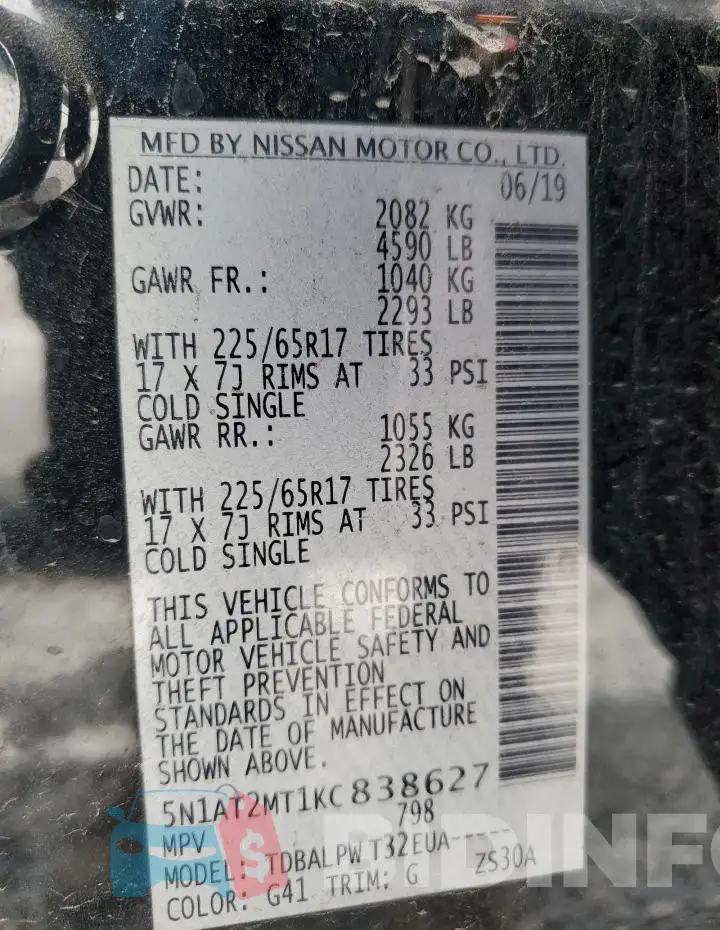 5N1AT2MT1KC838627 Photo# 14