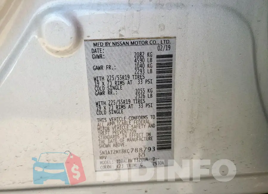 5N1AT2MT8KC788793 Photo# 14