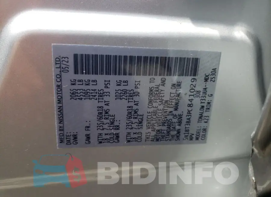 5N1BT3BA3PC841029 Photo# 13
