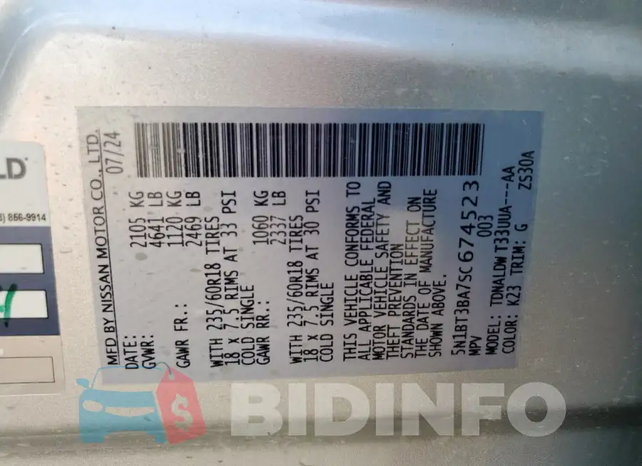 5N1BT3BA7SC674523 Photo# 13