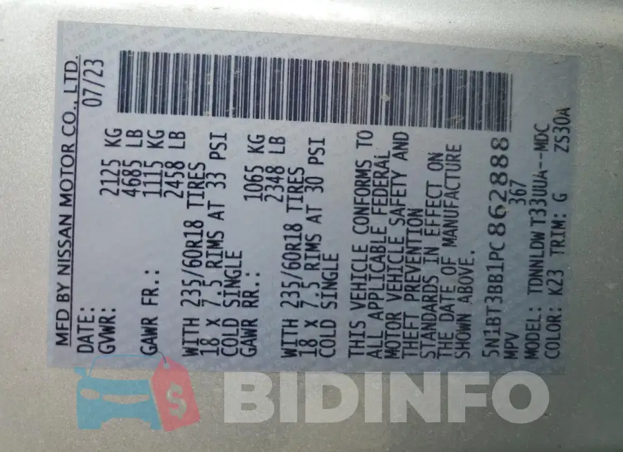 5N1BT3BB1PC862888 Photo# 13