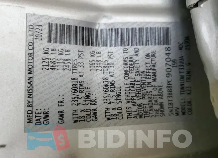 5N1BT3BB8PC907048 Photo# 12