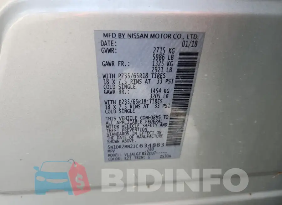 5N1DR2MN2JC634883 Photo# 12