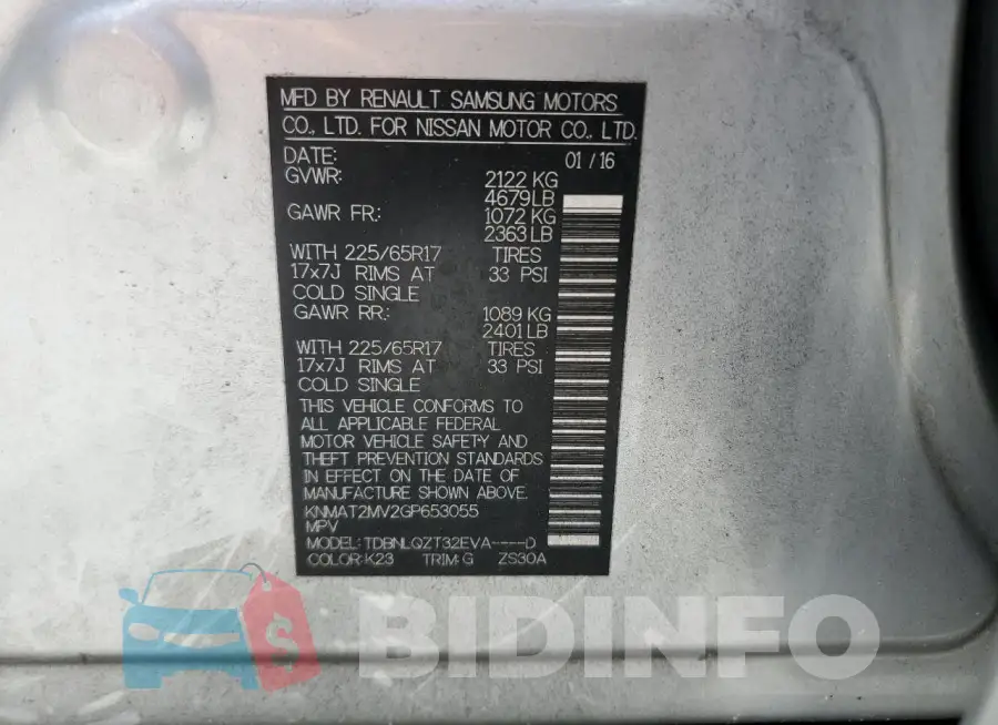 KNMAT2MV2GP653055 Photo# 13