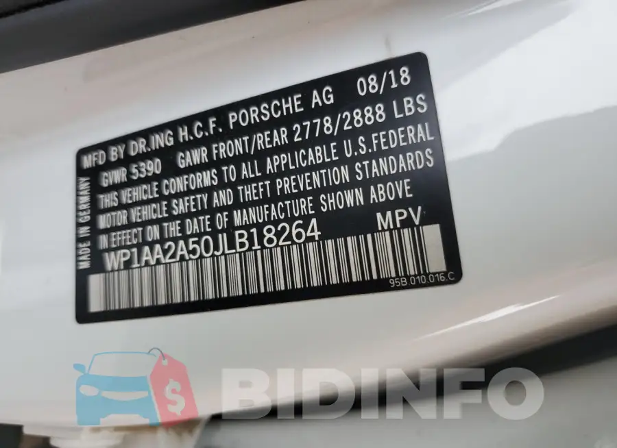 WP1AA2A50JLB18264 Photo# 13