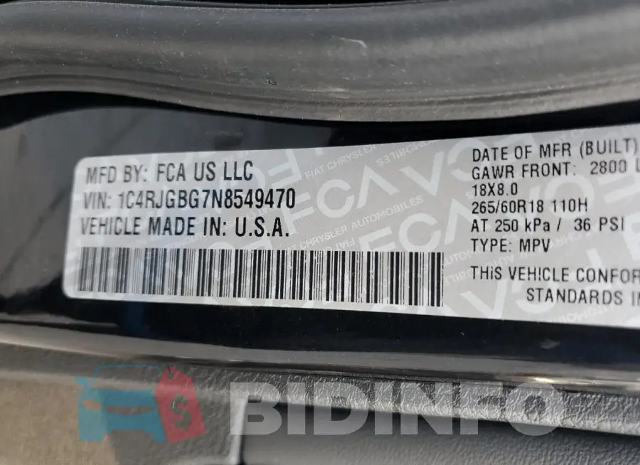 1C4RJGBG7N8549470 Photo# 13