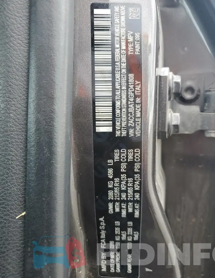 ZACCJBAT4GPD41808 Photo# 13