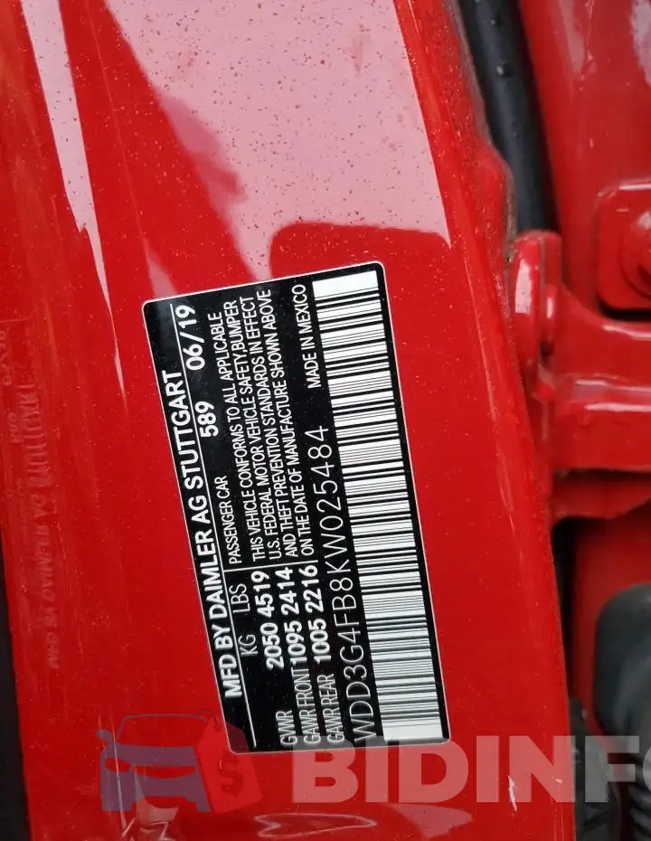 WDD3G4FB8KW025484 Photo# 12