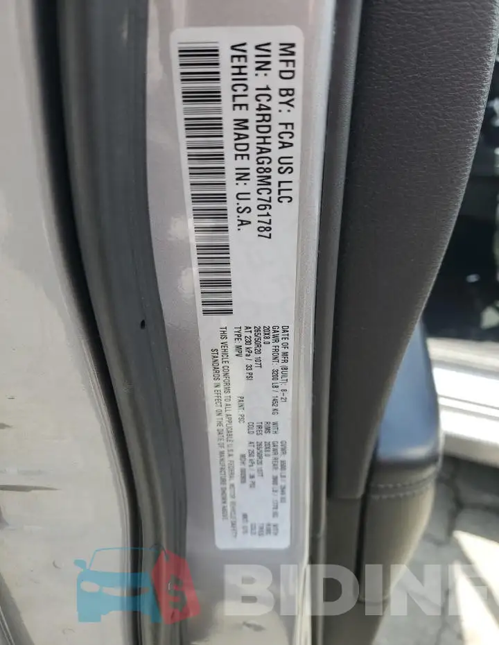 1C4RDHAG8MC761787 Photo# 14