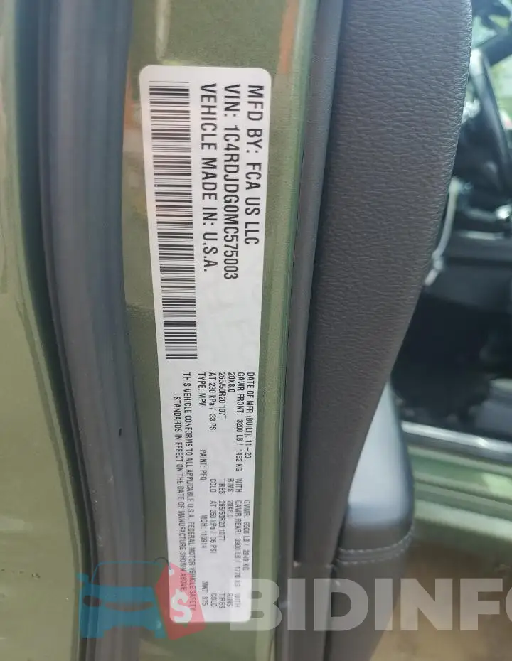 1C4RDJDG0MC575003 Photo# 14