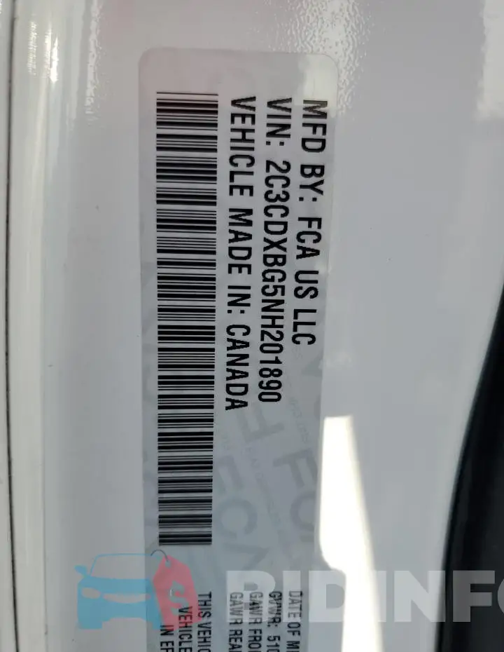 2C3CDXBG5NH201890 Photo# 13