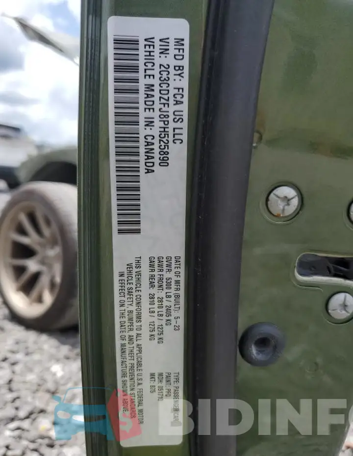 2C3CDZFJ8PH525890 Photo# 13